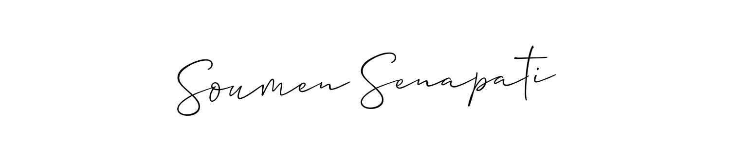 It looks lik you need a new signature style for name Soumen Senapati. Design unique handwritten (Allison_Script) signature with our free signature maker in just a few clicks. Soumen Senapati signature style 2 images and pictures png