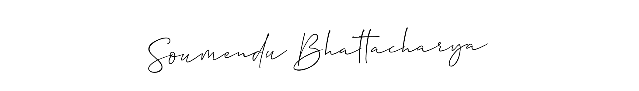 if you are searching for the best signature style for your name Soumendu Bhattacharya. so please give up your signature search. here we have designed multiple signature styles  using Allison_Script. Soumendu Bhattacharya signature style 2 images and pictures png