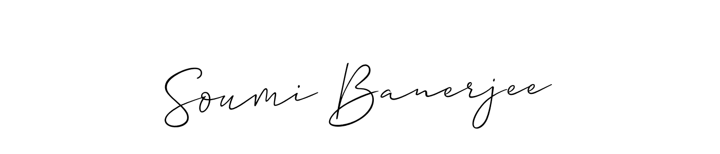 You should practise on your own different ways (Allison_Script) to write your name (Soumi Banerjee) in signature. don't let someone else do it for you. Soumi Banerjee signature style 2 images and pictures png