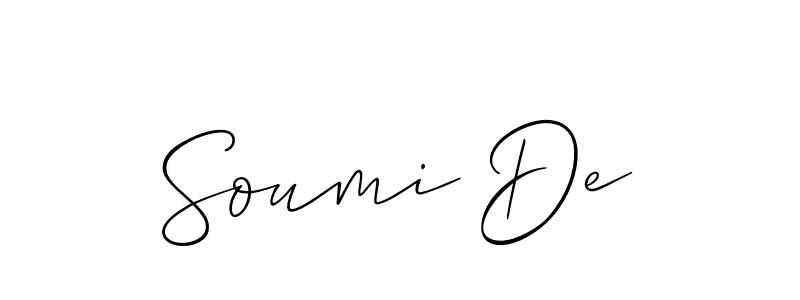 if you are searching for the best signature style for your name Soumi De. so please give up your signature search. here we have designed multiple signature styles  using Allison_Script. Soumi De signature style 2 images and pictures png