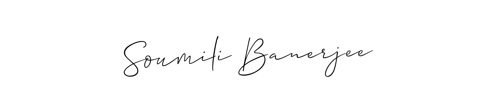How to make Soumili Banerjee signature? Allison_Script is a professional autograph style. Create handwritten signature for Soumili Banerjee name. Soumili Banerjee signature style 2 images and pictures png