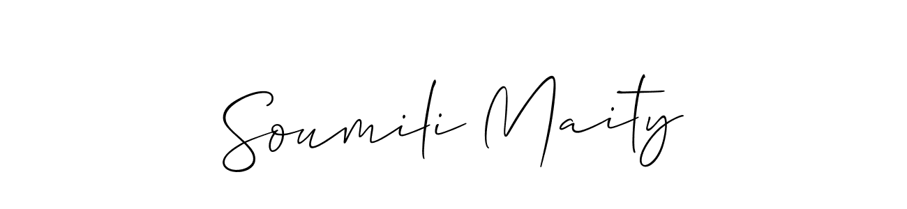Design your own signature with our free online signature maker. With this signature software, you can create a handwritten (Allison_Script) signature for name Soumili Maity. Soumili Maity signature style 2 images and pictures png