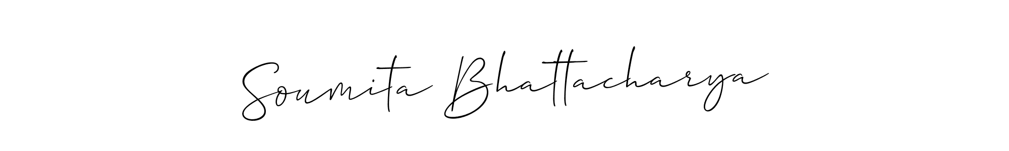 How to make Soumita Bhattacharya name signature. Use Allison_Script style for creating short signs online. This is the latest handwritten sign. Soumita Bhattacharya signature style 2 images and pictures png