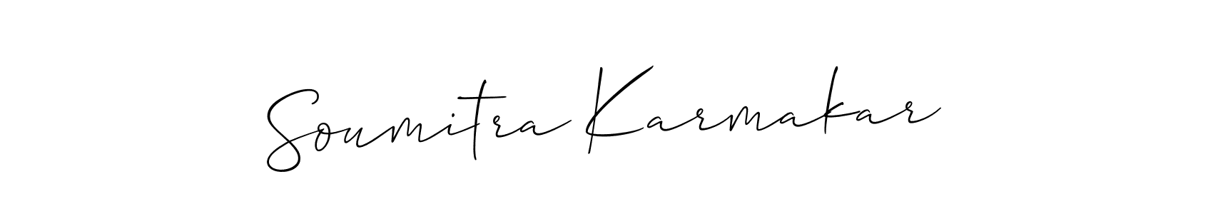 You should practise on your own different ways (Allison_Script) to write your name (Soumitra Karmakar) in signature. don't let someone else do it for you. Soumitra Karmakar signature style 2 images and pictures png