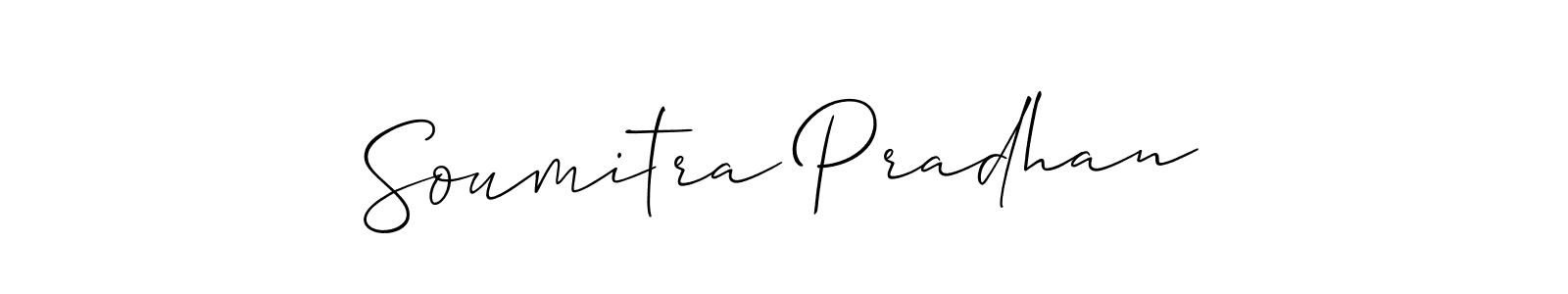 Also we have Soumitra Pradhan name is the best signature style. Create professional handwritten signature collection using Allison_Script autograph style. Soumitra Pradhan signature style 2 images and pictures png