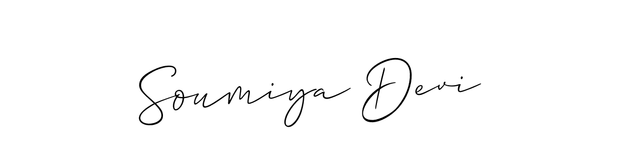 Create a beautiful signature design for name Soumiya Devi. With this signature (Allison_Script) fonts, you can make a handwritten signature for free. Soumiya Devi signature style 2 images and pictures png