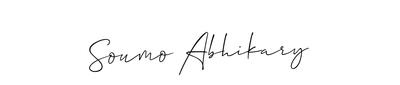 You should practise on your own different ways (Allison_Script) to write your name (Soumo Abhikary) in signature. don't let someone else do it for you. Soumo Abhikary signature style 2 images and pictures png