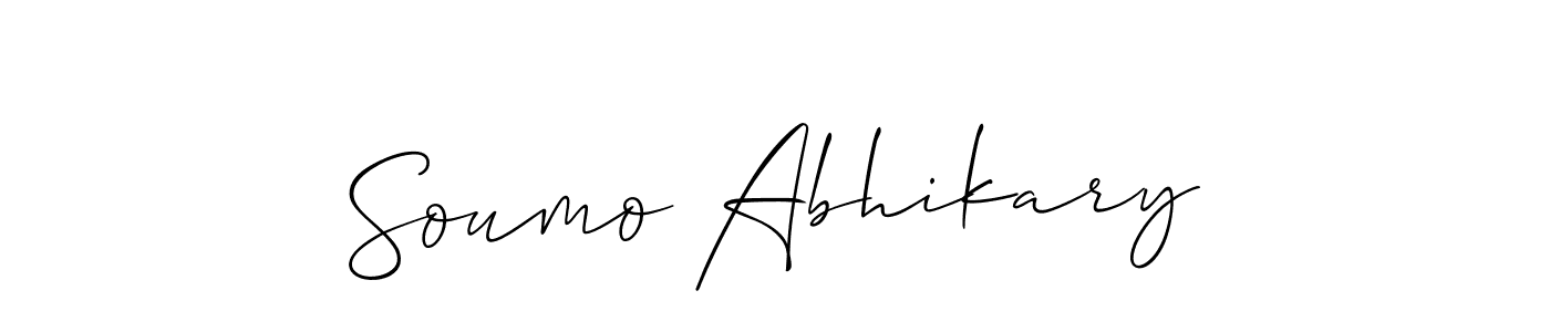 You should practise on your own different ways (Allison_Script) to write your name (Soumo Abhikary) in signature. don't let someone else do it for you. Soumo Abhikary signature style 2 images and pictures png