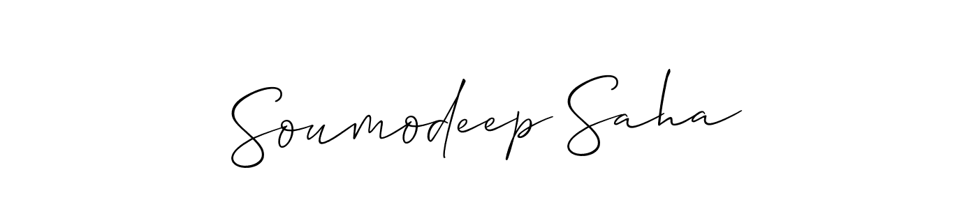 How to make Soumodeep Saha name signature. Use Allison_Script style for creating short signs online. This is the latest handwritten sign. Soumodeep Saha signature style 2 images and pictures png