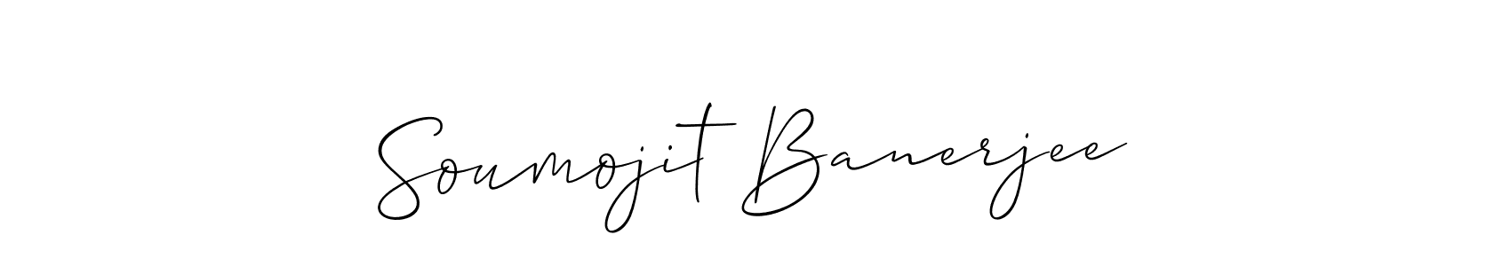 How to make Soumojit Banerjee name signature. Use Allison_Script style for creating short signs online. This is the latest handwritten sign. Soumojit Banerjee signature style 2 images and pictures png