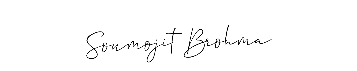 The best way (Allison_Script) to make a short signature is to pick only two or three words in your name. The name Soumojit Brohma include a total of six letters. For converting this name. Soumojit Brohma signature style 2 images and pictures png