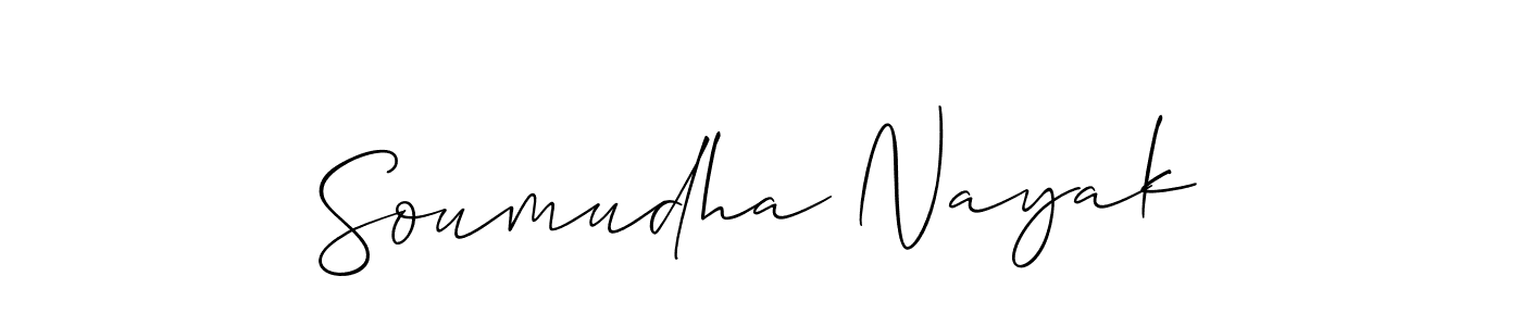 Also we have Soumudha Nayak name is the best signature style. Create professional handwritten signature collection using Allison_Script autograph style. Soumudha Nayak signature style 2 images and pictures png