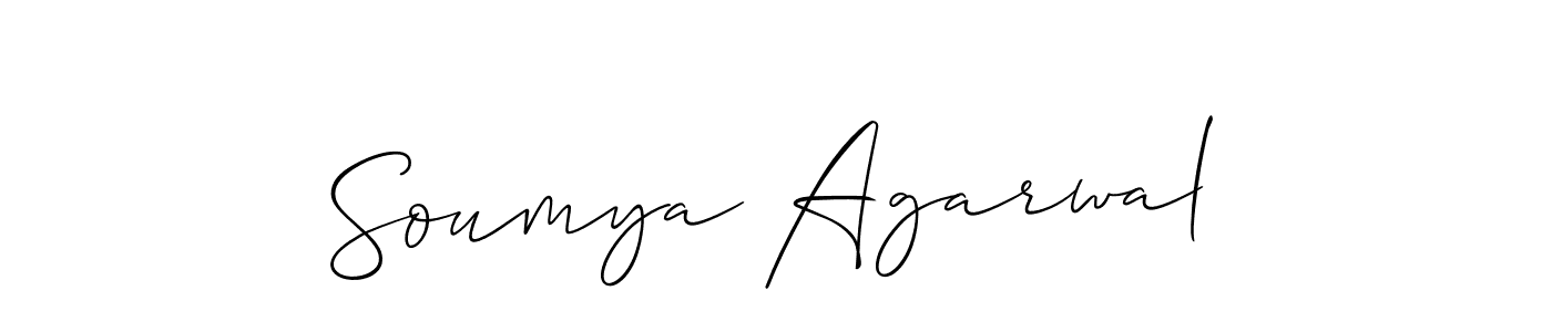 Make a beautiful signature design for name Soumya Agarwal. With this signature (Allison_Script) style, you can create a handwritten signature for free. Soumya Agarwal signature style 2 images and pictures png