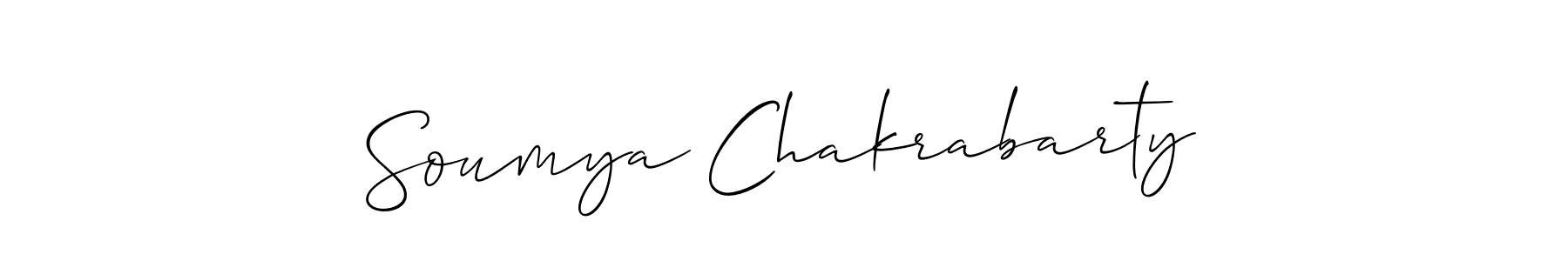 Create a beautiful signature design for name Soumya Chakrabarty. With this signature (Allison_Script) fonts, you can make a handwritten signature for free. Soumya Chakrabarty signature style 2 images and pictures png