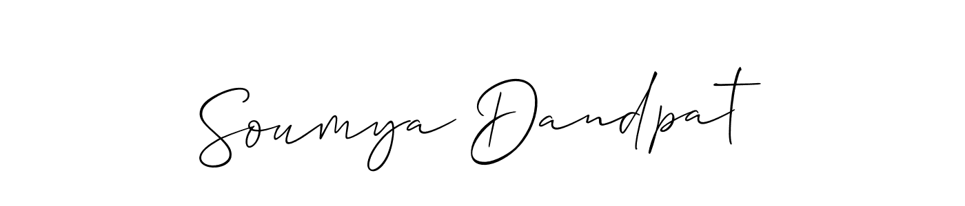 Also we have Soumya Dandpat name is the best signature style. Create professional handwritten signature collection using Allison_Script autograph style. Soumya Dandpat signature style 2 images and pictures png