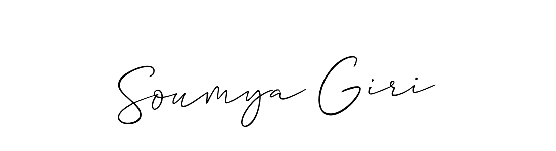 Also we have Soumya Giri name is the best signature style. Create professional handwritten signature collection using Allison_Script autograph style. Soumya Giri signature style 2 images and pictures png