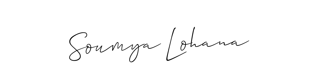 You should practise on your own different ways (Allison_Script) to write your name (Soumya Lohana) in signature. don't let someone else do it for you. Soumya Lohana signature style 2 images and pictures png
