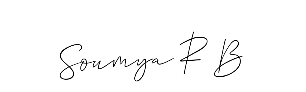 Design your own signature with our free online signature maker. With this signature software, you can create a handwritten (Allison_Script) signature for name Soumya R B. Soumya R B signature style 2 images and pictures png