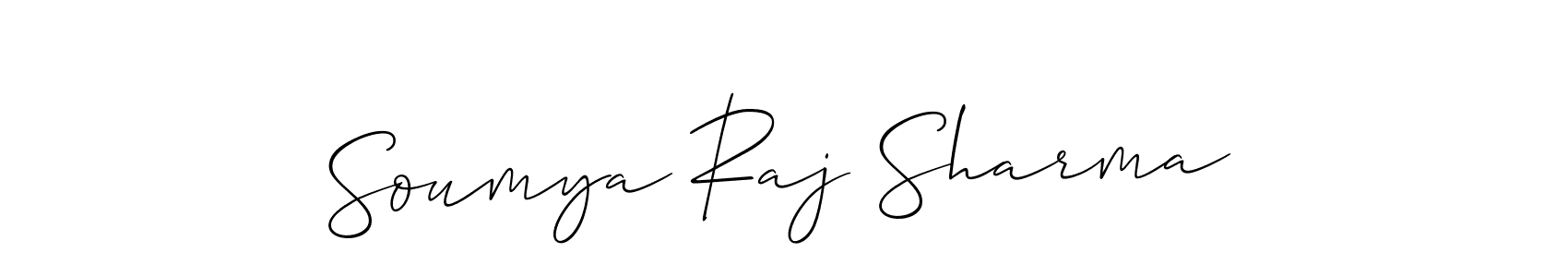 Create a beautiful signature design for name Soumya Raj Sharma. With this signature (Allison_Script) fonts, you can make a handwritten signature for free. Soumya Raj Sharma signature style 2 images and pictures png