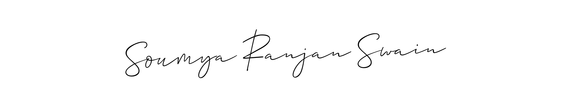 The best way (Allison_Script) to make a short signature is to pick only two or three words in your name. The name Soumya Ranjan Swain include a total of six letters. For converting this name. Soumya Ranjan Swain signature style 2 images and pictures png
