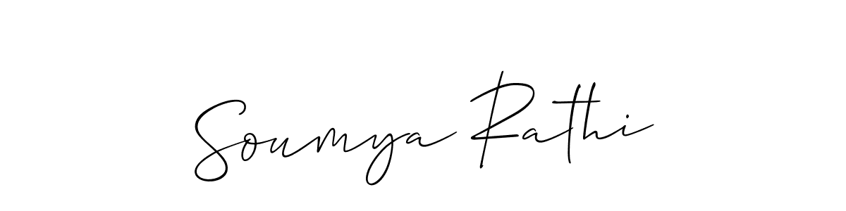Make a beautiful signature design for name Soumya Rathi. With this signature (Allison_Script) style, you can create a handwritten signature for free. Soumya Rathi signature style 2 images and pictures png