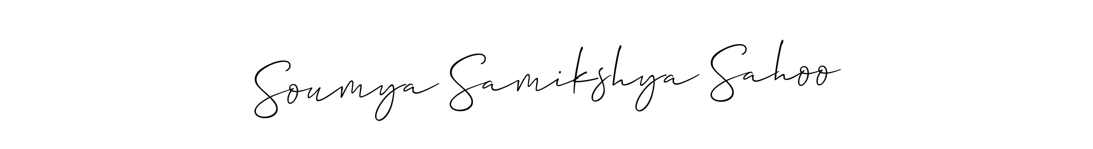 The best way (Allison_Script) to make a short signature is to pick only two or three words in your name. The name Soumya Samikshya Sahoo include a total of six letters. For converting this name. Soumya Samikshya Sahoo signature style 2 images and pictures png