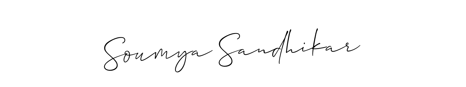 Make a short Soumya Sandhikar signature style. Manage your documents anywhere anytime using Allison_Script. Create and add eSignatures, submit forms, share and send files easily. Soumya Sandhikar signature style 2 images and pictures png