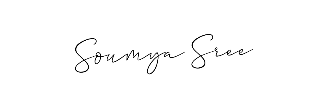 Allison_Script is a professional signature style that is perfect for those who want to add a touch of class to their signature. It is also a great choice for those who want to make their signature more unique. Get Soumya Sree name to fancy signature for free. Soumya Sree signature style 2 images and pictures png