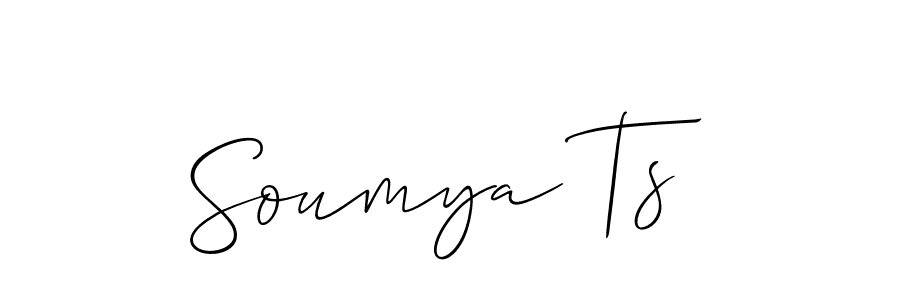 Design your own signature with our free online signature maker. With this signature software, you can create a handwritten (Allison_Script) signature for name Soumya Ts. Soumya Ts signature style 2 images and pictures png