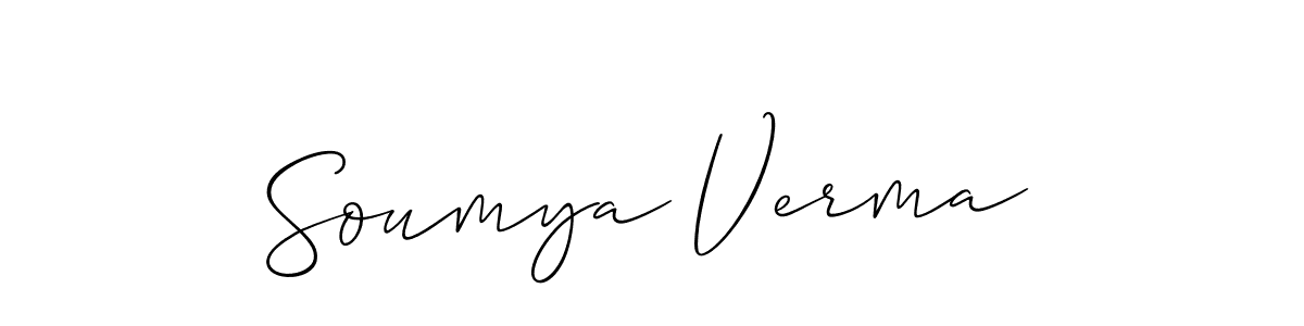 How to Draw Soumya Verma signature style? Allison_Script is a latest design signature styles for name Soumya Verma. Soumya Verma signature style 2 images and pictures png