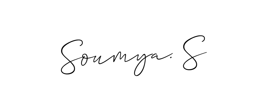 It looks lik you need a new signature style for name Soumya. S. Design unique handwritten (Allison_Script) signature with our free signature maker in just a few clicks. Soumya. S signature style 2 images and pictures png