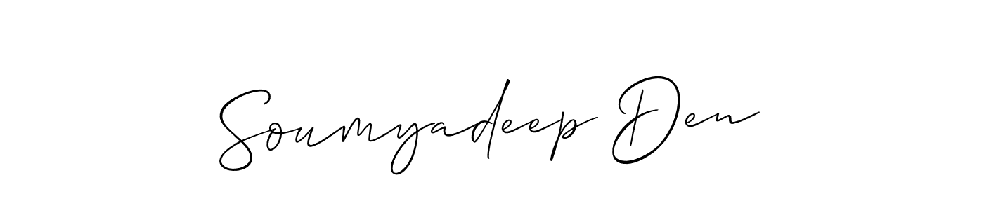 Make a beautiful signature design for name Soumyadeep Den. With this signature (Allison_Script) style, you can create a handwritten signature for free. Soumyadeep Den signature style 2 images and pictures png