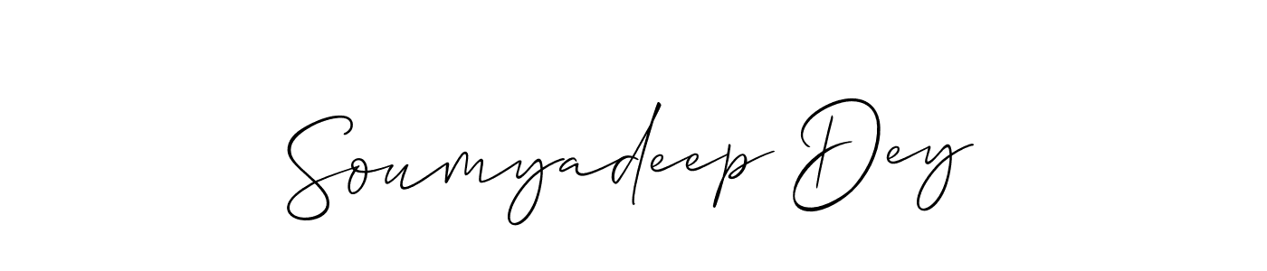It looks lik you need a new signature style for name Soumyadeep Dey. Design unique handwritten (Allison_Script) signature with our free signature maker in just a few clicks. Soumyadeep Dey signature style 2 images and pictures png