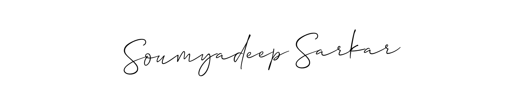 Create a beautiful signature design for name Soumyadeep Sarkar. With this signature (Allison_Script) fonts, you can make a handwritten signature for free. Soumyadeep Sarkar signature style 2 images and pictures png