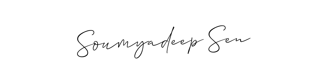Use a signature maker to create a handwritten signature online. With this signature software, you can design (Allison_Script) your own signature for name Soumyadeep Sen. Soumyadeep Sen signature style 2 images and pictures png