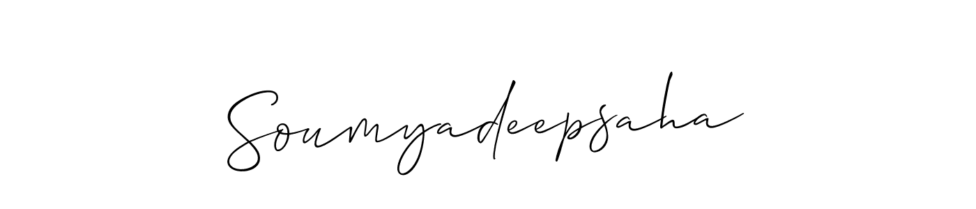 How to Draw Soumyadeepsaha signature style? Allison_Script is a latest design signature styles for name Soumyadeepsaha. Soumyadeepsaha signature style 2 images and pictures png