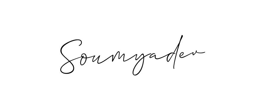 Use a signature maker to create a handwritten signature online. With this signature software, you can design (Allison_Script) your own signature for name Soumyadev. Soumyadev signature style 2 images and pictures png