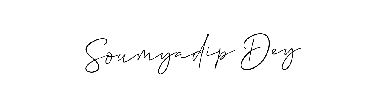 It looks lik you need a new signature style for name Soumyadip Dey. Design unique handwritten (Allison_Script) signature with our free signature maker in just a few clicks. Soumyadip Dey signature style 2 images and pictures png