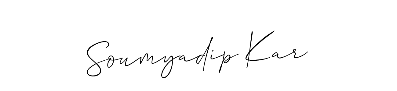 Also we have Soumyadip Kar name is the best signature style. Create professional handwritten signature collection using Allison_Script autograph style. Soumyadip Kar signature style 2 images and pictures png