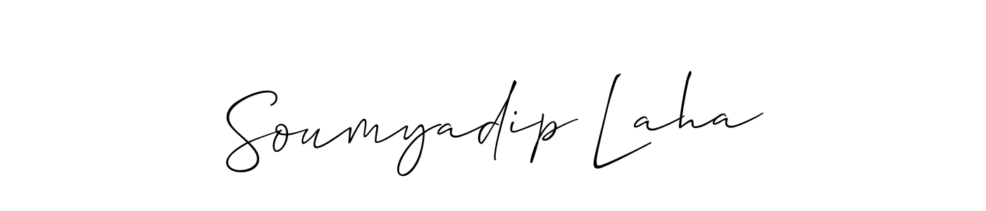 Create a beautiful signature design for name Soumyadip Laha. With this signature (Allison_Script) fonts, you can make a handwritten signature for free. Soumyadip Laha signature style 2 images and pictures png