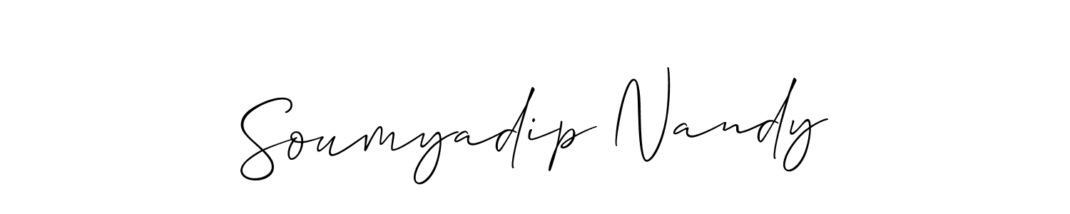It looks lik you need a new signature style for name Soumyadip Nandy. Design unique handwritten (Allison_Script) signature with our free signature maker in just a few clicks. Soumyadip Nandy signature style 2 images and pictures png