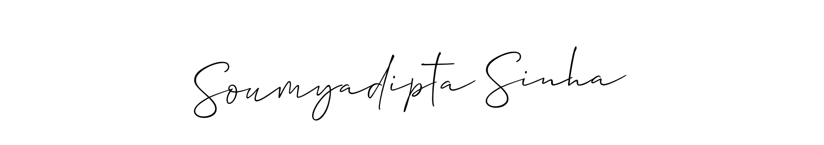 How to make Soumyadipta Sinha name signature. Use Allison_Script style for creating short signs online. This is the latest handwritten sign. Soumyadipta Sinha signature style 2 images and pictures png