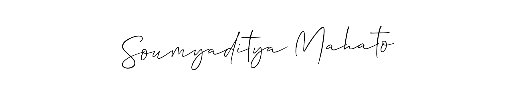 Similarly Allison_Script is the best handwritten signature design. Signature creator online .You can use it as an online autograph creator for name Soumyaditya Mahato. Soumyaditya Mahato signature style 2 images and pictures png