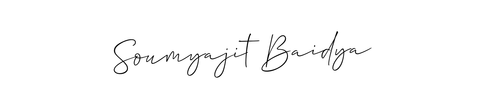 Also You can easily find your signature by using the search form. We will create Soumyajit Baidya name handwritten signature images for you free of cost using Allison_Script sign style. Soumyajit Baidya signature style 2 images and pictures png