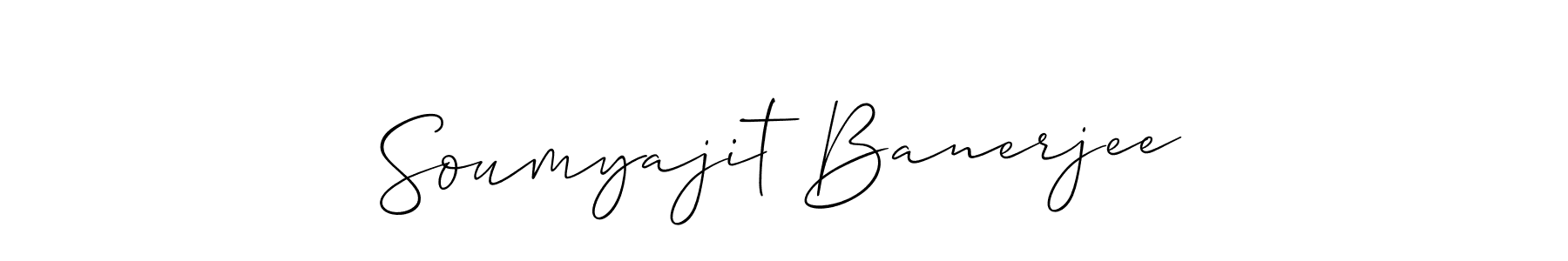 Design your own signature with our free online signature maker. With this signature software, you can create a handwritten (Allison_Script) signature for name Soumyajit Banerjee. Soumyajit Banerjee signature style 2 images and pictures png