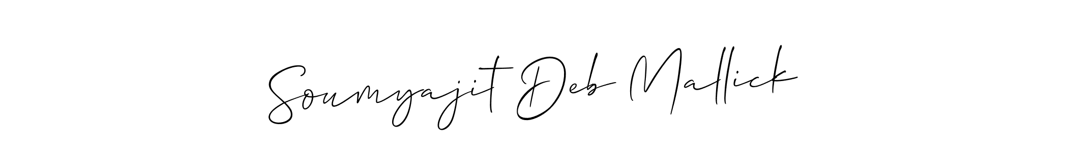 The best way (Allison_Script) to make a short signature is to pick only two or three words in your name. The name Soumyajit Deb Mallick include a total of six letters. For converting this name. Soumyajit Deb Mallick signature style 2 images and pictures png