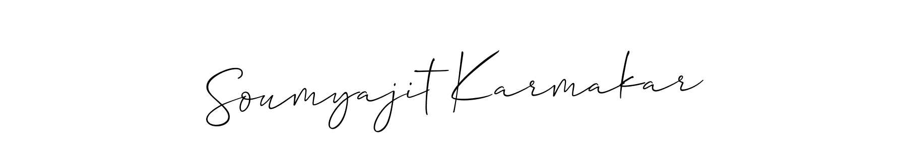 Also we have Soumyajit Karmakar name is the best signature style. Create professional handwritten signature collection using Allison_Script autograph style. Soumyajit Karmakar signature style 2 images and pictures png