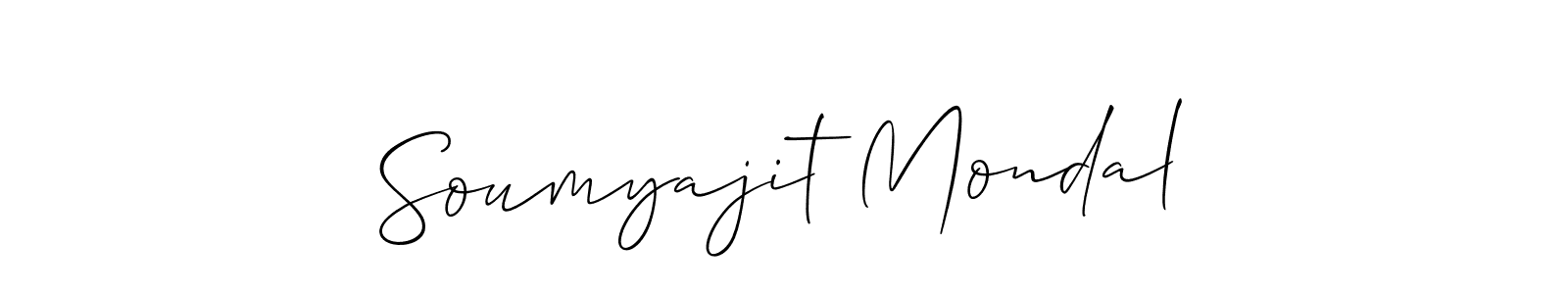 Use a signature maker to create a handwritten signature online. With this signature software, you can design (Allison_Script) your own signature for name Soumyajit Mondal. Soumyajit Mondal signature style 2 images and pictures png