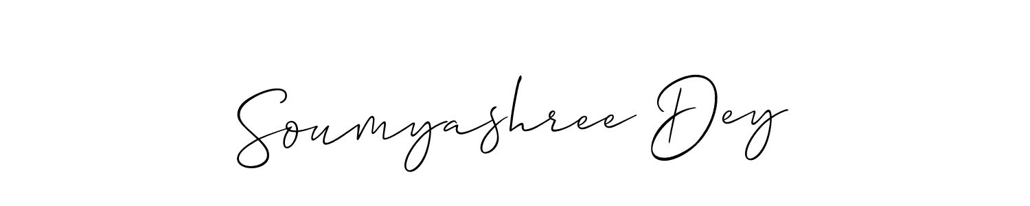 Make a beautiful signature design for name Soumyashree Dey. With this signature (Allison_Script) style, you can create a handwritten signature for free. Soumyashree Dey signature style 2 images and pictures png