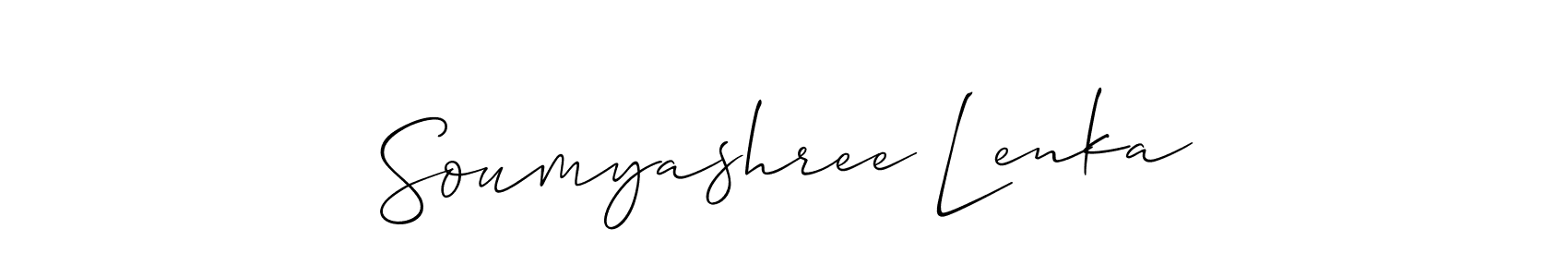 Also we have Soumyashree Lenka name is the best signature style. Create professional handwritten signature collection using Allison_Script autograph style. Soumyashree Lenka signature style 2 images and pictures png